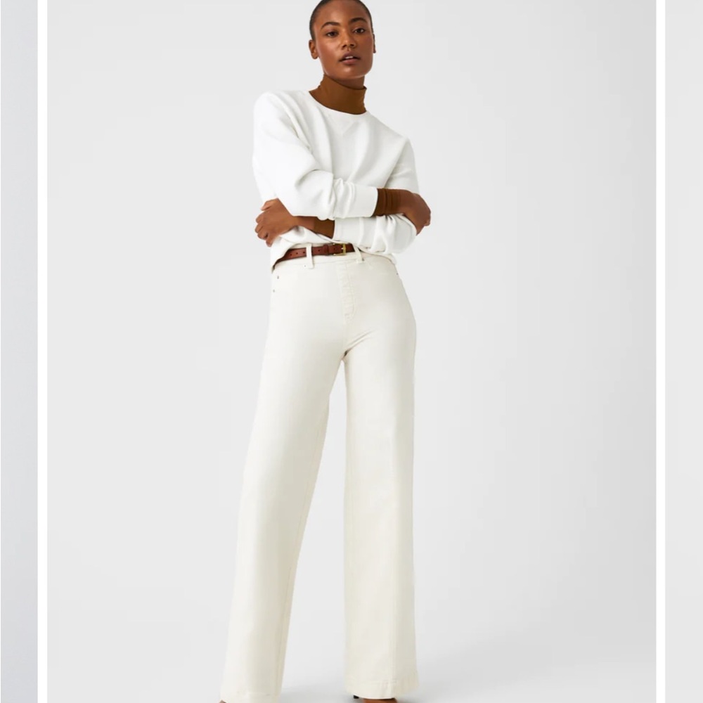 Spanx NWT Sold Out Exru Seamed Front, Wide Leg Jeans, Large
